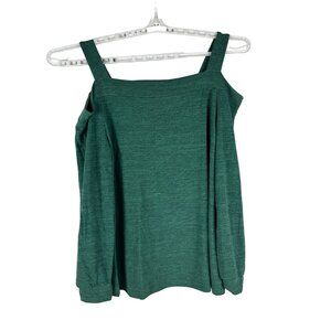 Womens Teal Green Cold Shoulder Top Size XL Polyester/Spandex